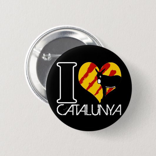 Badge Rond 5 Cm I Love Catalunya (Devant & derrière)