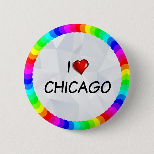 Badge Rond 5 Cm I Love Chicago (Devant)