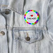 Badge Rond 5 Cm I Love Chicago (En situation)