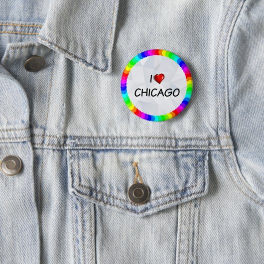 Badge Rond 5 Cm I Love Chicago (En situation)