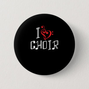 Badge Rond 5 Cm I Love Choir Choral Music Chorus Chorus Chorus Con