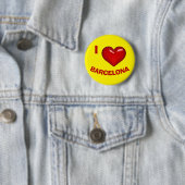 Badge Rond 5 Cm I LOVE (COEUR) BARCELONE modifiable (En situation)