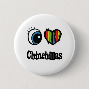 Badge Rond 5 Cm I Love (Coeur) Chinchillas