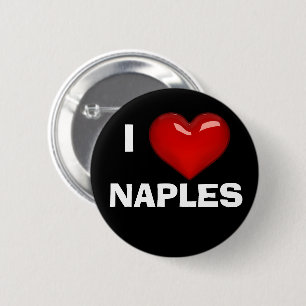 Badge Rond 5 Cm I LOVE (COEUR) NAPLES modifiable