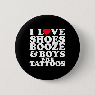 Badge Rond 5 Cm I Love (coeur) Scute Ss mignon Sss Booze &amp; Gar