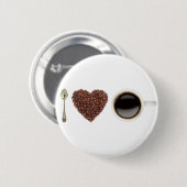 Badge Rond 5 Cm I Love Coffee 01 (Devant & derrière)