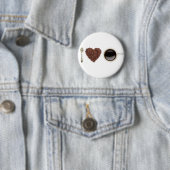Badge Rond 5 Cm I Love Coffee 01 (En situation)