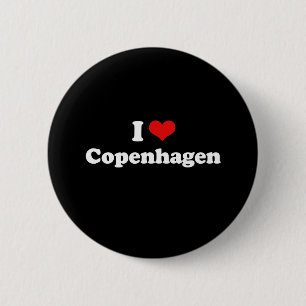 Badge Rond 5 Cm I Love Copenhagen Tshirt blanc