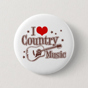Badge Rond 5 Cm I Love Country Music