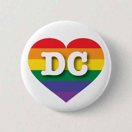 Badge Rond 5 Cm I Love DC Rainbow Heart (Devant)