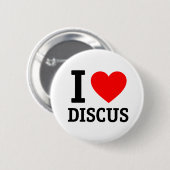 Badge Rond 5 Cm I Love Discus (Devant & derrière)