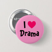 Badge Rond 5 Cm I Love Drama (Devant & derrière)