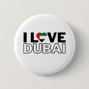 Badge Rond 5 Cm I LOVE DUBAI - For real Dubaians!