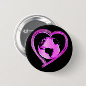 Badge Rond 5 Cm I LOVE EARTH (Pink) Series (Devant & derrière)