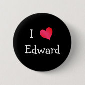 Badge Rond 5 Cm I Love Edward (Devant)