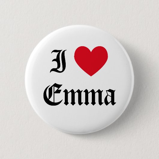 Badge Rond 5 Cm I Love Emma (Devant)