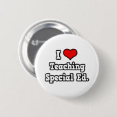 Badge Rond 5 Cm I Love Enseignement Spécial Ed (Devant & derrière)