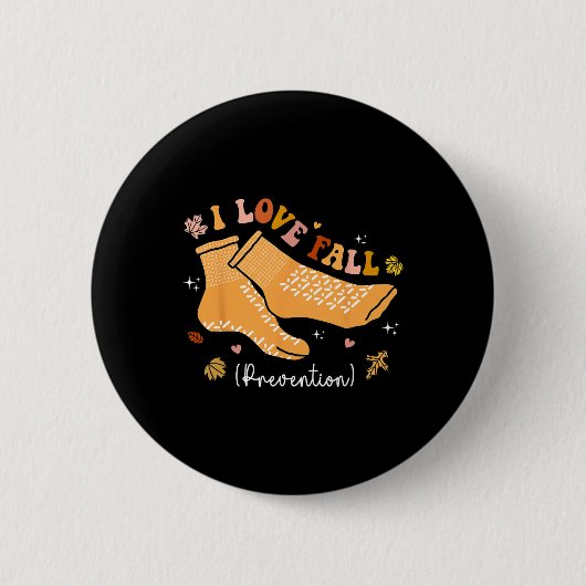 Badge Rond 5 Cm I Love Fall Prevention Fall Physical Therapy Groov (Devant)