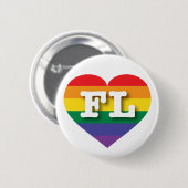 Badge Rond 5 Cm I Love Florida Rainbow Heart (Devant & derrière)