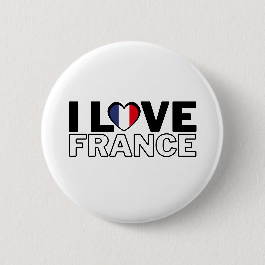 Badge Rond 5 Cm I LOVE FRANCE - For real French people! (Devant)