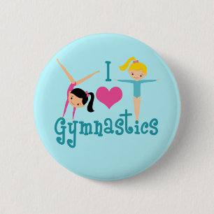 Badge Rond 5 Cm I Love Gymnastique