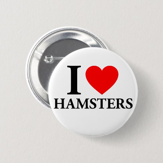 Badge Rond 5 Cm I Love Hamsters (Devant & derrière)