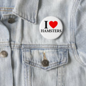 Badge Rond 5 Cm I Love Hamsters (En situation)