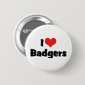 Badge Rond 5 Cm I Love Heart Badgers (Devant & derrière)