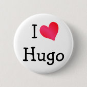 Badge Rond 5 Cm I Love Hugo (Devant)