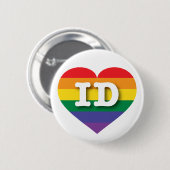 Badge Rond 5 Cm I Love Idaho Rainbow Heart (Devant & derrière)