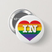 Badge Rond 5 Cm I Love Indiana Rainbow Heart (Devant & derrière)