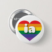 Badge Rond 5 Cm I Love Iowa Rainbow Heart (Devant & derrière)