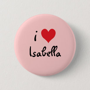 Badge Rond 5 Cm I Love Isabella