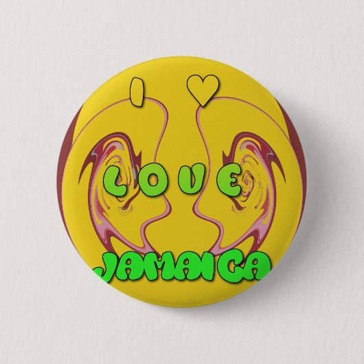 Badge Rond 5 Cm I love Jamaica (Devant)