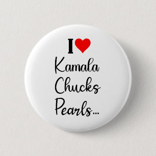 Badge Rond 5 Cm I Love Kamala Cute Chaussures For President Electi