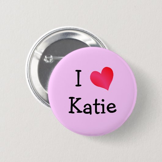 Badge Rond 5 Cm I Love Katie (Devant & derrière)