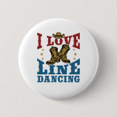Badge Rond 5 Cm I Love Line Dancing (Devant)