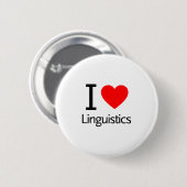 Badge Rond 5 Cm I Love Linguistique (Devant & derrière)