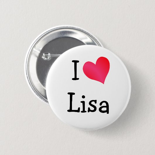 Badge Rond 5 Cm I Love Lisa (Devant & derrière)