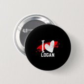 Badge Rond 5 Cm I Love Logan I Heart Logan  (Devant & derrière)