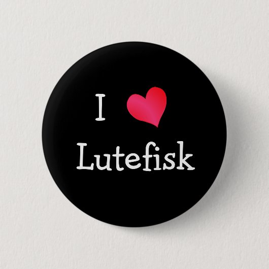 Badge Rond 5 Cm I Love Lutefisk (Devant)