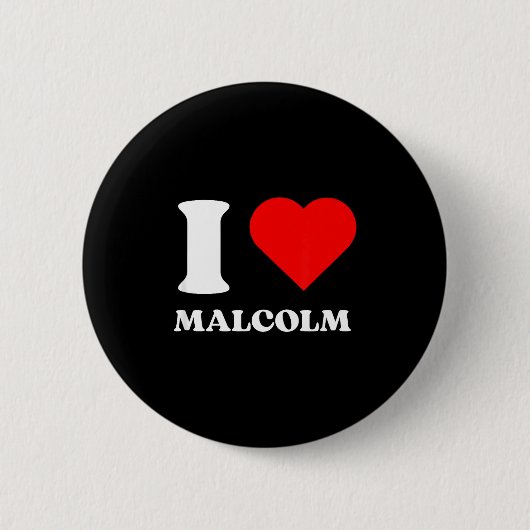 Badge Rond 5 Cm I Love Malcolm I Heart Malcolm Name Y2k Valentines (Devant)