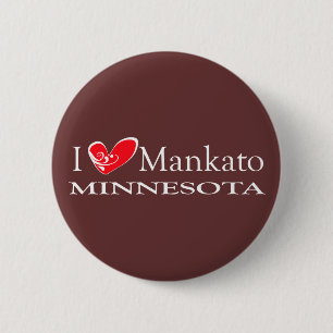 Badge Rond 5 Cm I Love Mankato Minnesota