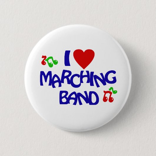 Badge Rond 5 Cm I Love Marching Band (Devant)