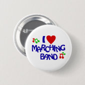 Badge Rond 5 Cm I Love Marching Band (Devant & derrière)