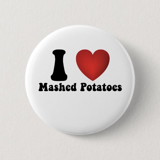 Badge Rond 5 Cm I Love Mashed Potatoes Thanksgiving Diner Cadeau (Devant)