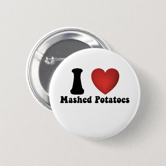 Badge Rond 5 Cm I Love Mashed Potatoes Thanksgiving Diner Cadeau (Devant & derrière)