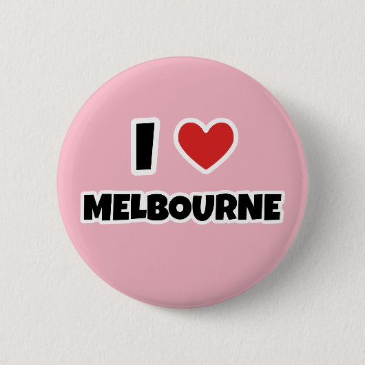 Badge Rond 5 Cm I Love Melbourne (Devant)