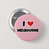 Badge Rond 5 Cm I Love Melbourne (Devant & derrière)