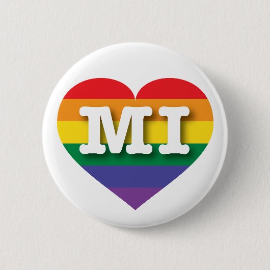 Badge Rond 5 Cm I Love Michigan Rainbow Heart (Devant)